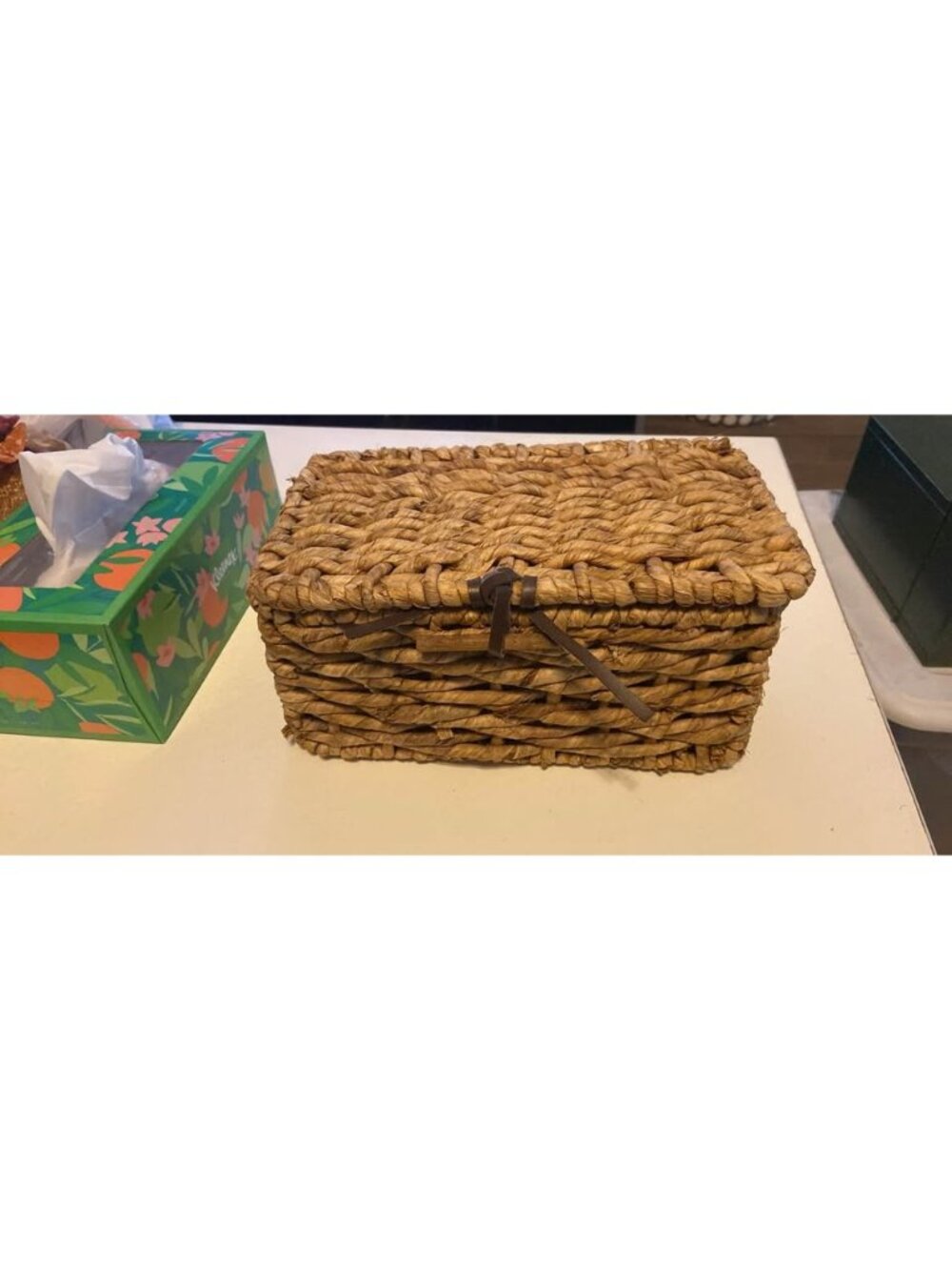 Wicker Box with Handles and Closure